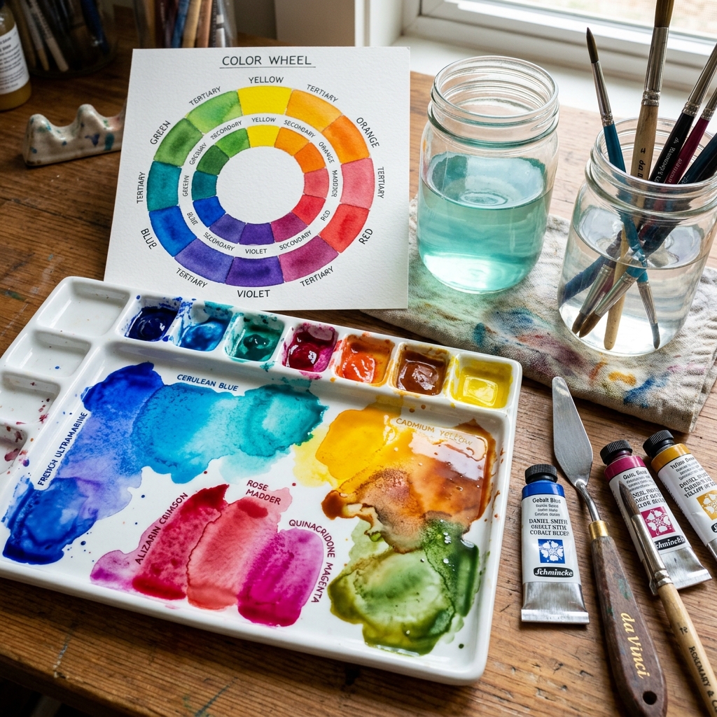 Color Mixing Palette & Swatches